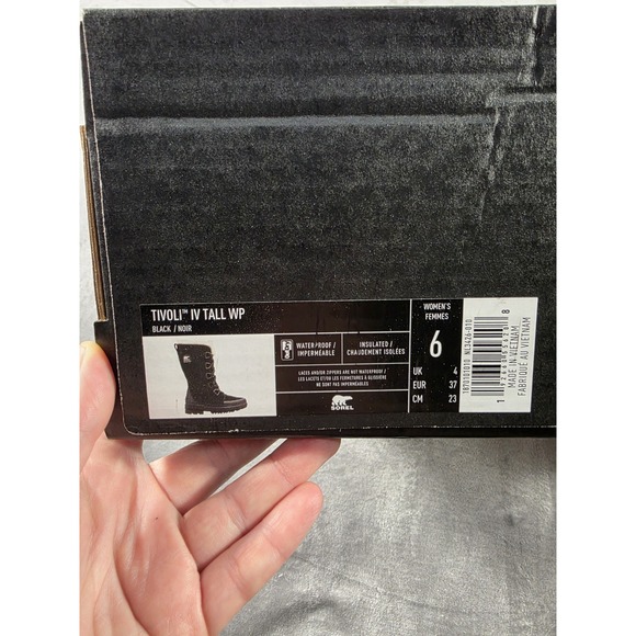 Sorel Womens Tivoli IV Tall Waterproof Suede Boots Womens Size 6 Black Insulated - Picture 6 of 7